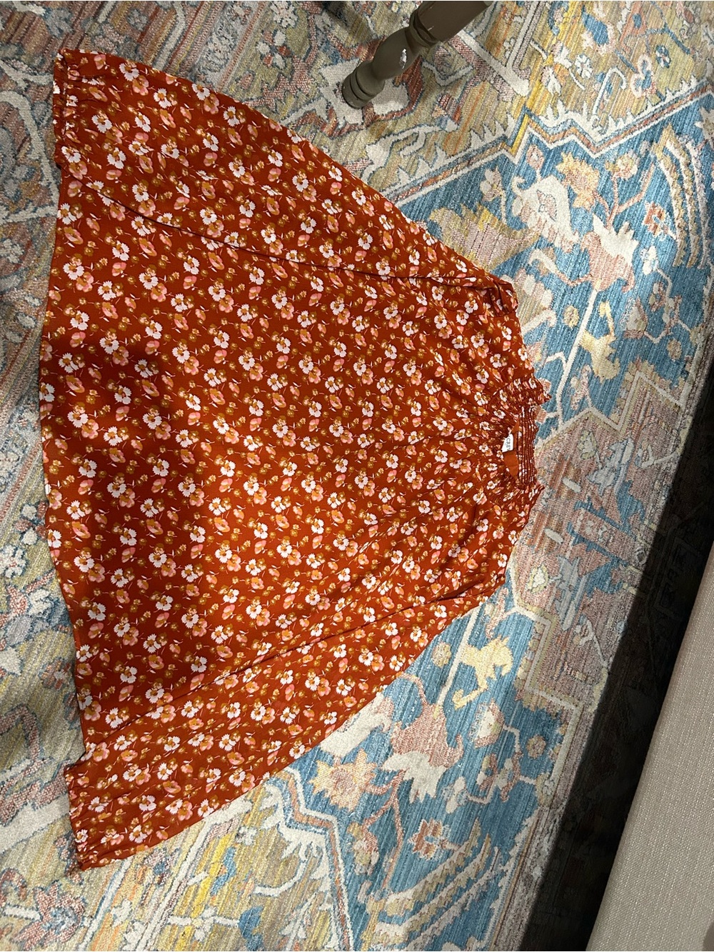 J. Crew Factory Rust Floral Blouse